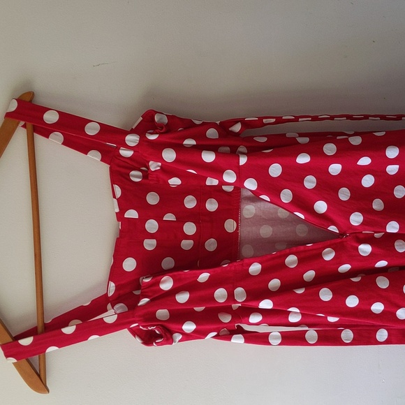 ModCloth Ixia Red White Polka Dot Dress Size (S) - Picture 8 of 9